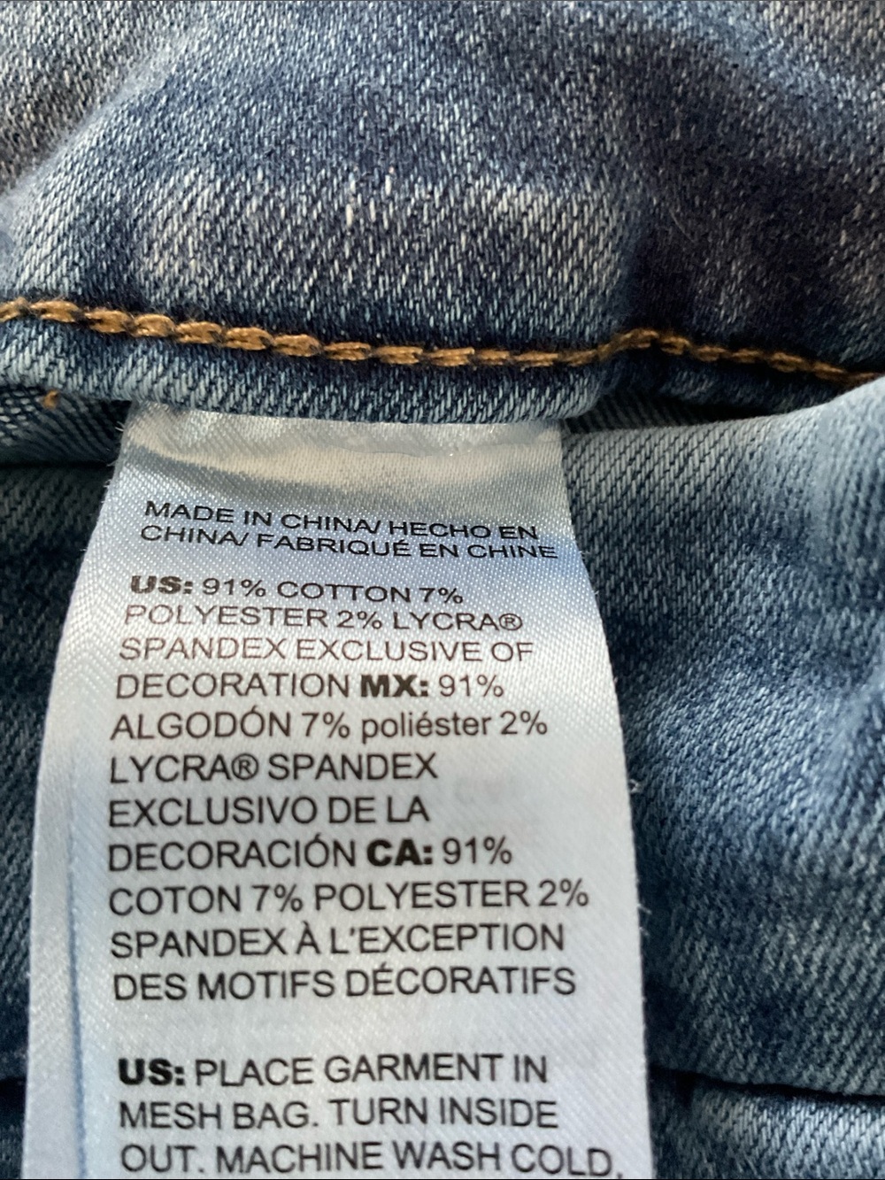 Chico's Light Blue Jeans with Dark Blue Floral Appliqué - Picture 7 of 7